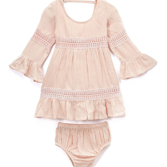 NEW Boho Kids Blush Lace Infant Dress - Picture 2 of 6